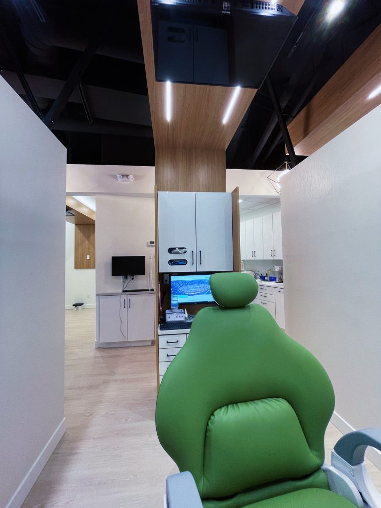 Modern dental treatment room at Stadium Dental in Downtown Vancouver