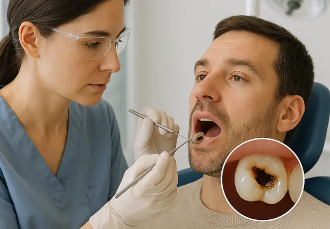 dentist doing a cavity treatment to a patient