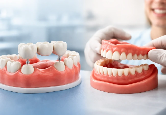 dental bridge vs. dentures