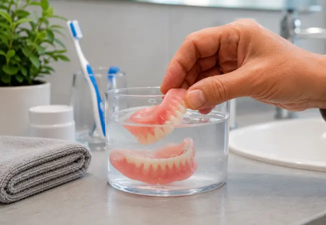 should i soak dentures overnight